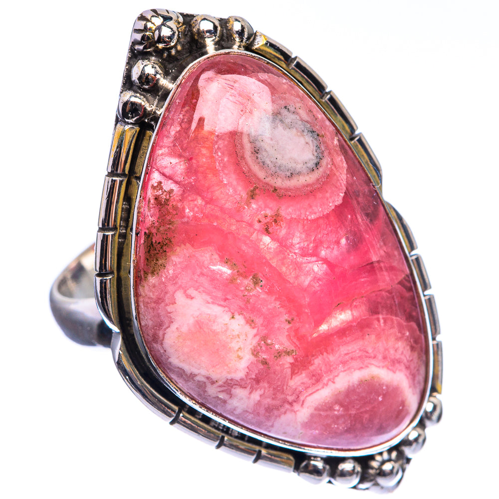 Large Rhodochrosite 925 Sterling Silver Ring Size 8.5