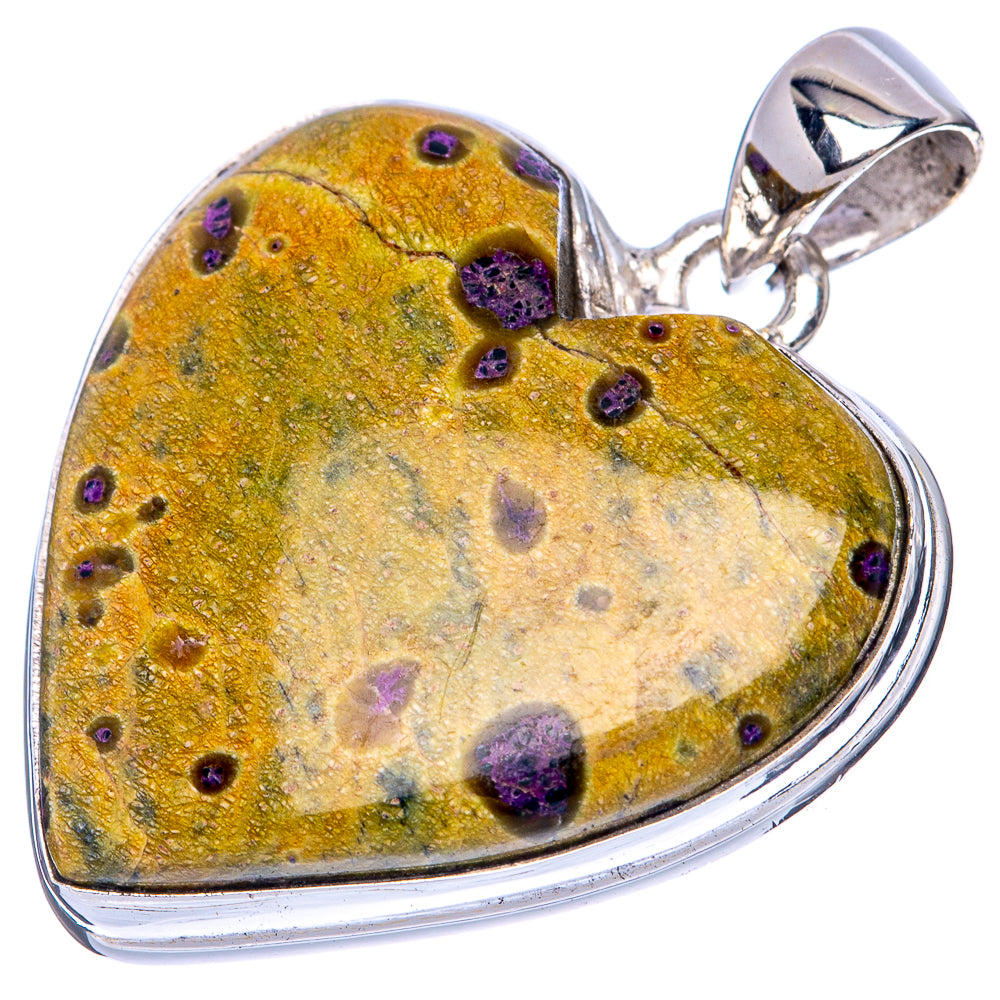 Atlantisite Heart Pendant 1 3/8" (925 Sterling Silver) P41455
