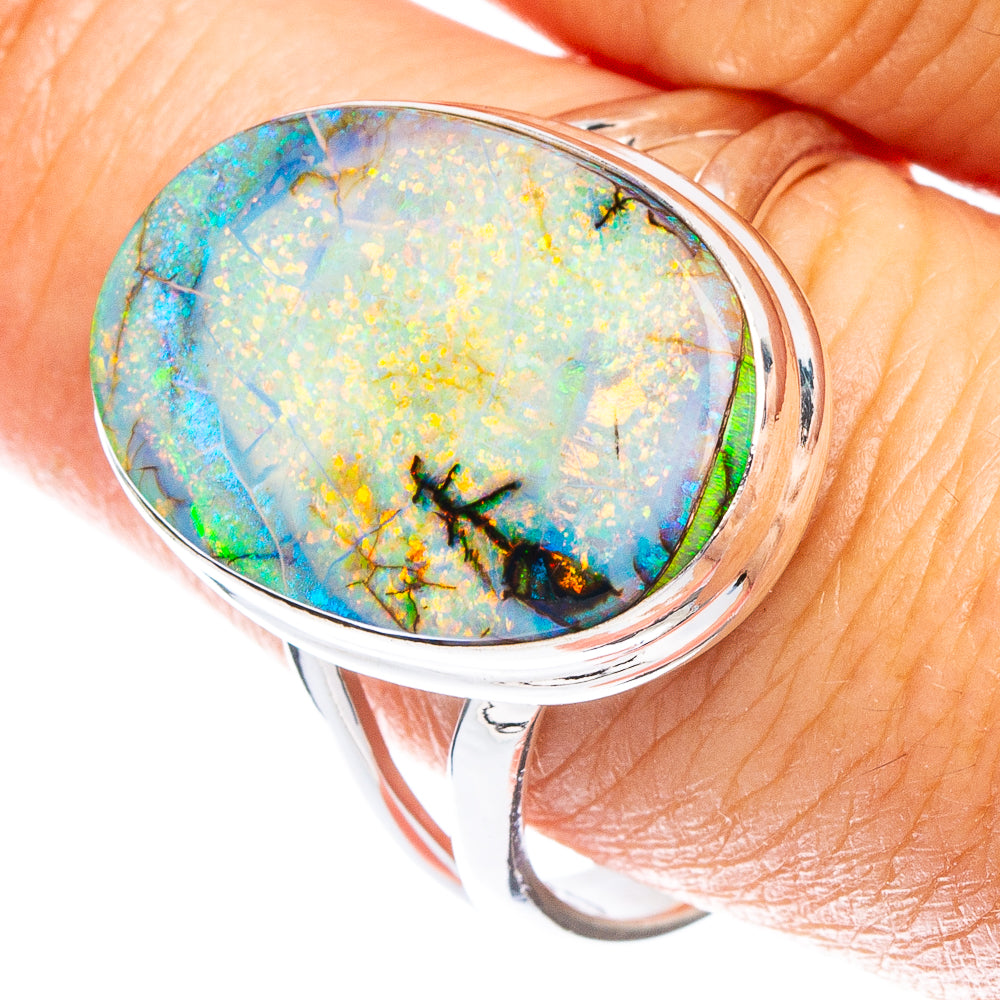 Rare Sterling Opal Ring Size 10 (925 Sterling Silver) R6656