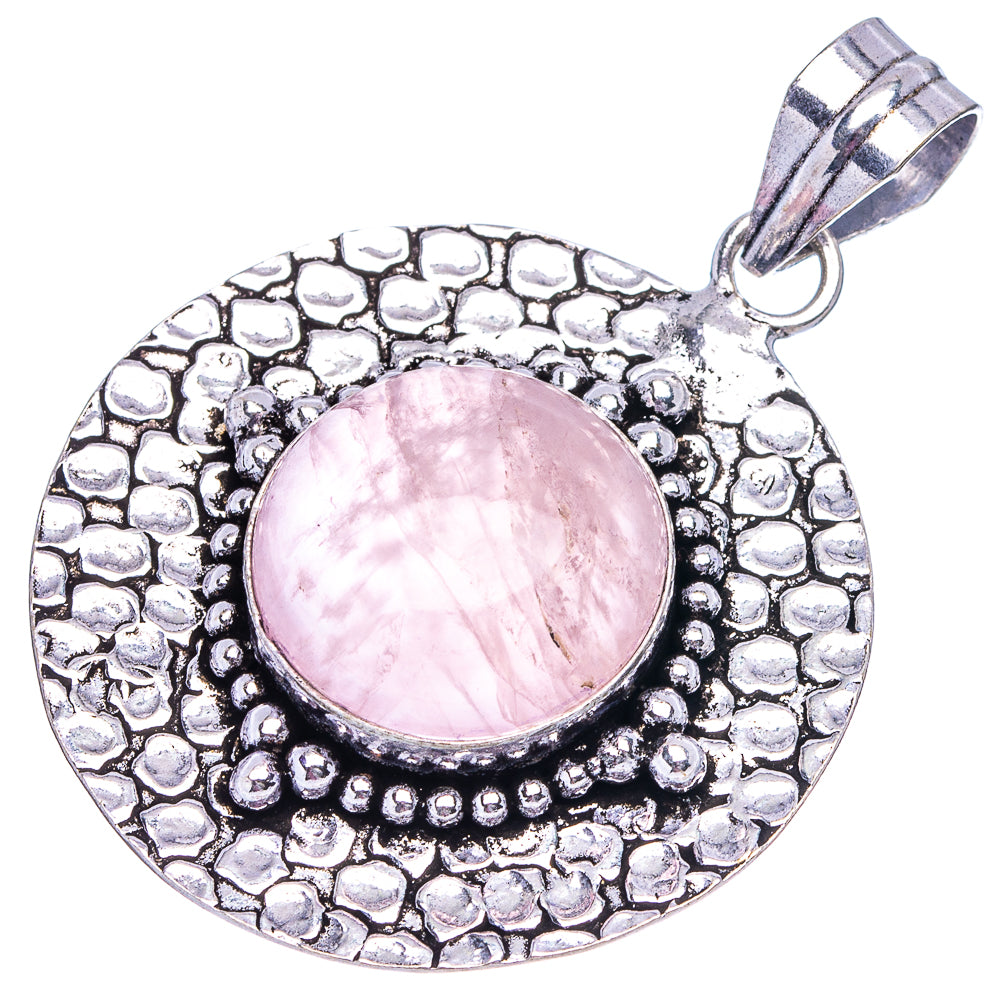 Rose Quartz Pendant 2 1/8" (German Silver)