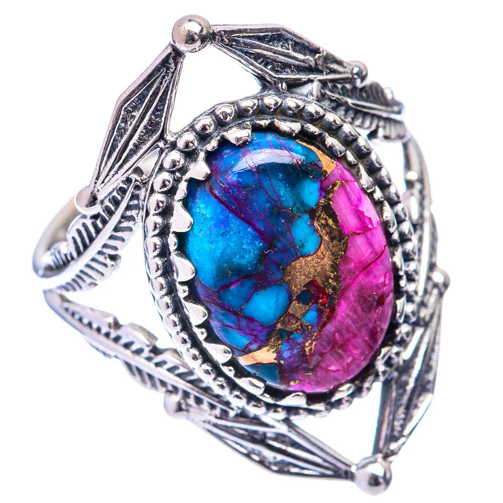 Kingman Pink Dahlia Turquoise Ring Size 8.5 (925 Sterling Silver) R140924