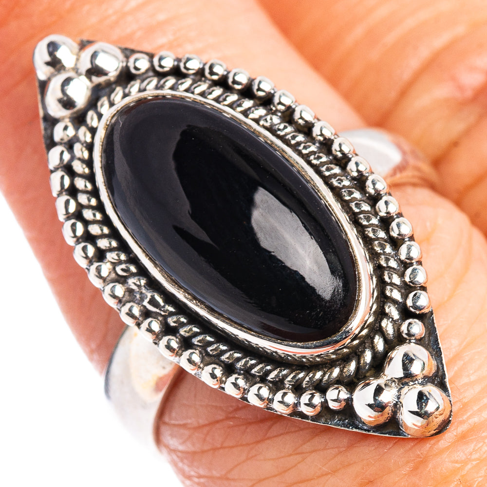 Black Onyx Ring Size 7.25 (.925 Sterling Silver)