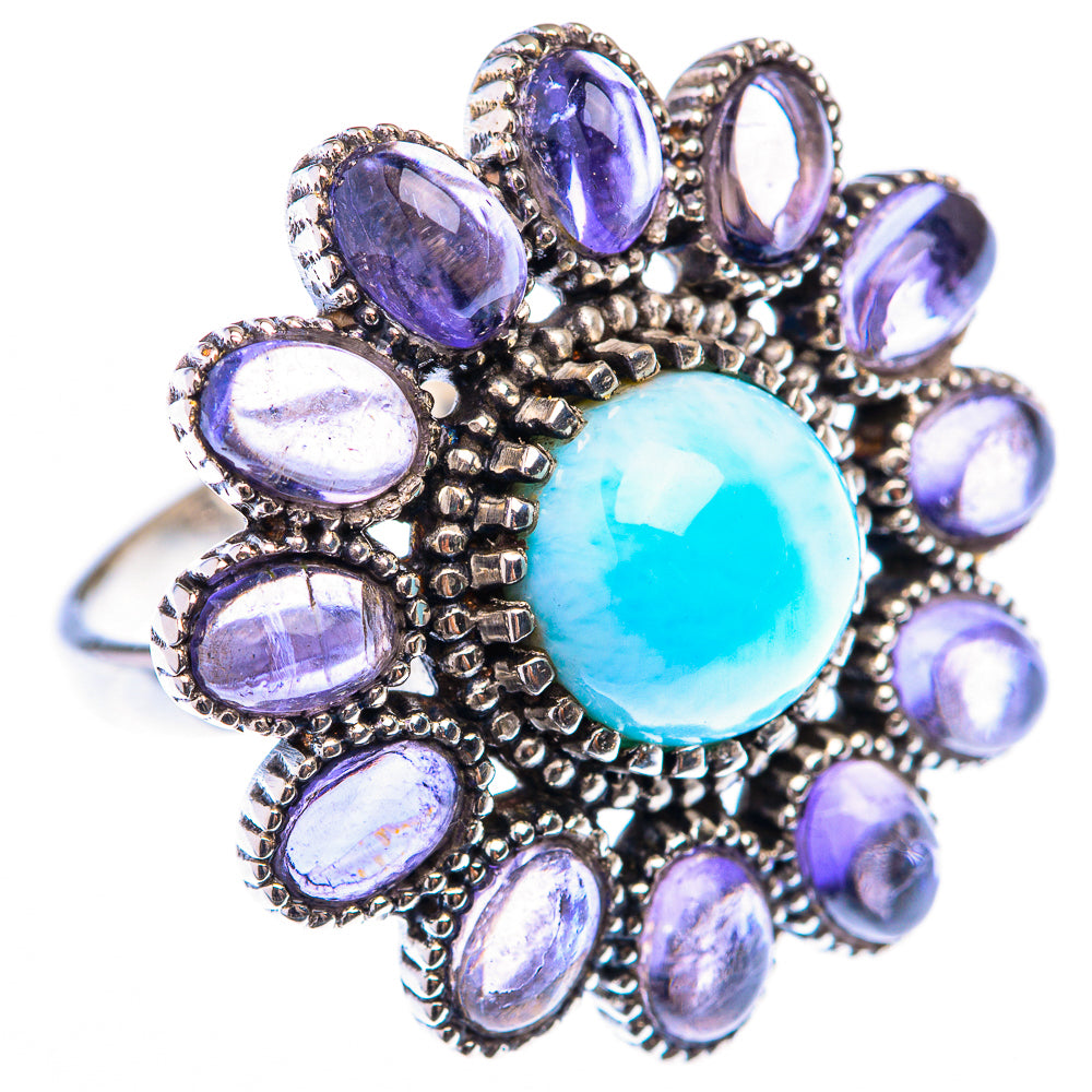 Large Larimar, Tanzanite Ring Size 8.25 (925 Sterling Silver) RING139974