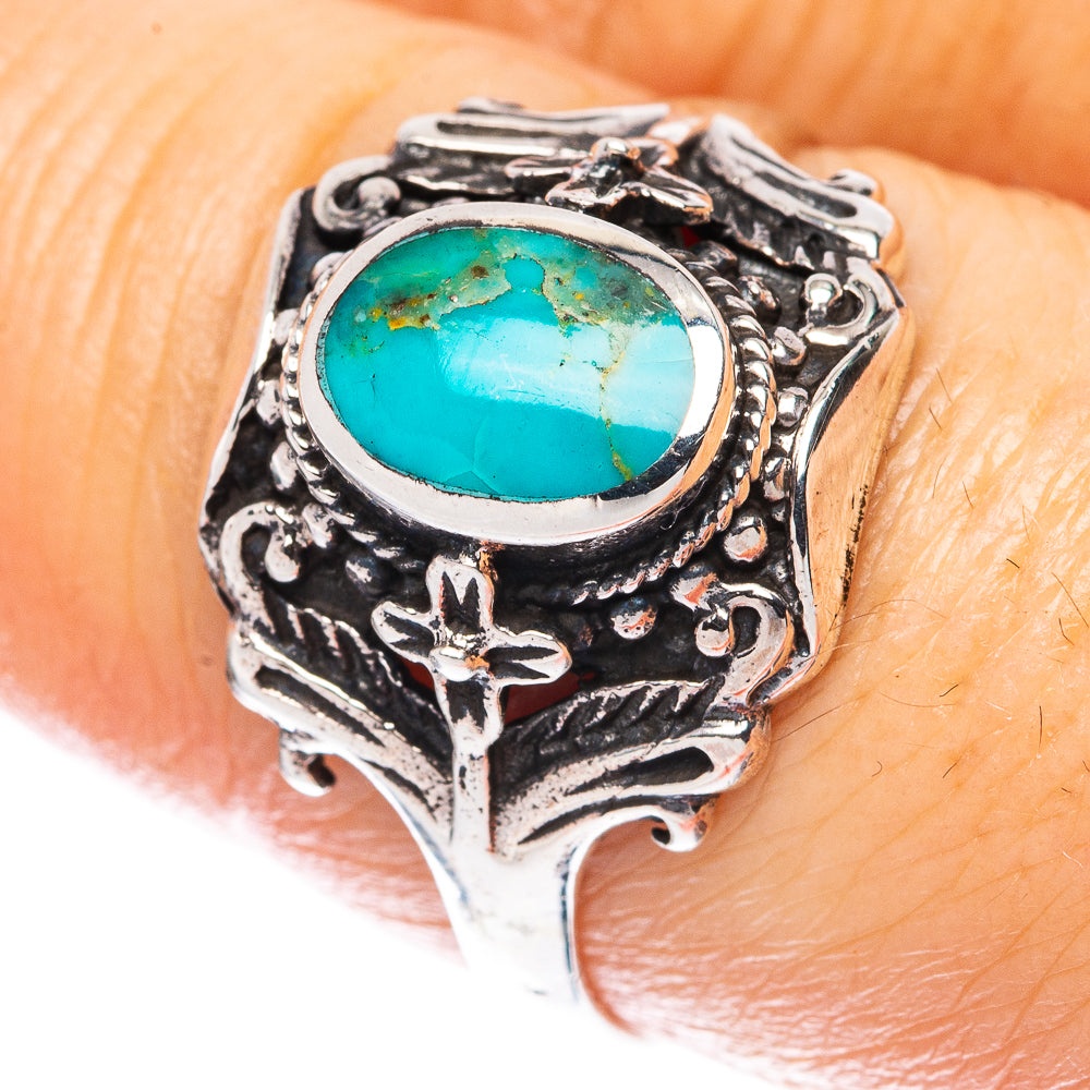 Rare Arizona Turquoise Ring Size 8.5 (925 Sterling Silver) R3048