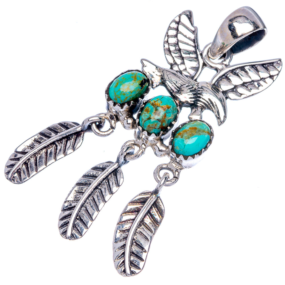 Tibetan Turquoise Pendant 1 7/8" (925 Sterling Silver) P40124