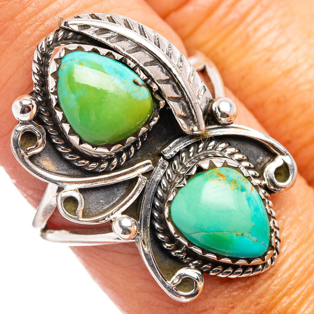 Native Style Mohave Turquoise Ring Size 8 (.925 Sterling Silver)