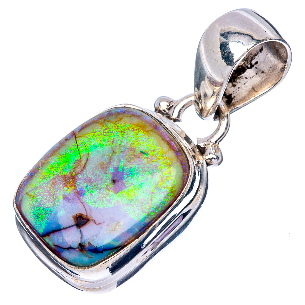 Rare Sterling Opal Pendant 1 1/8" (925 Sterling Silver) P42972