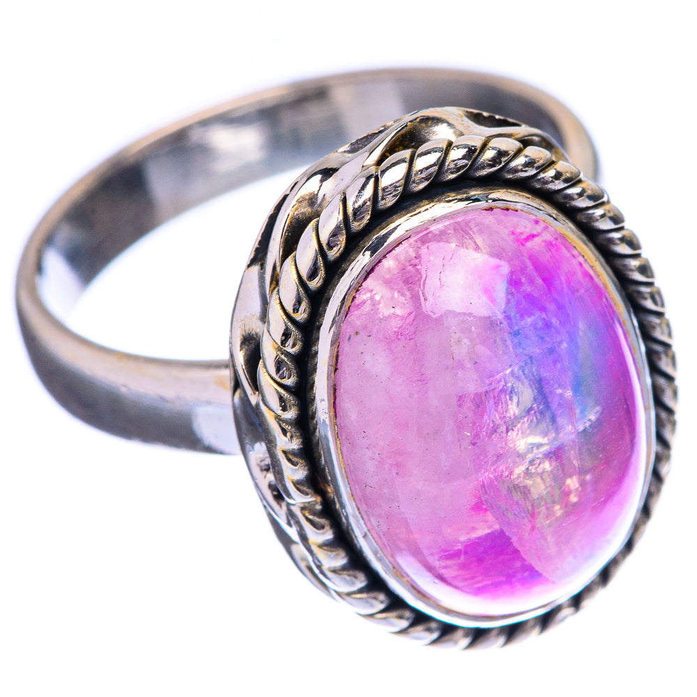 Pink Moonstone Ring Size 6.5 (925 Sterling Silver) R142627