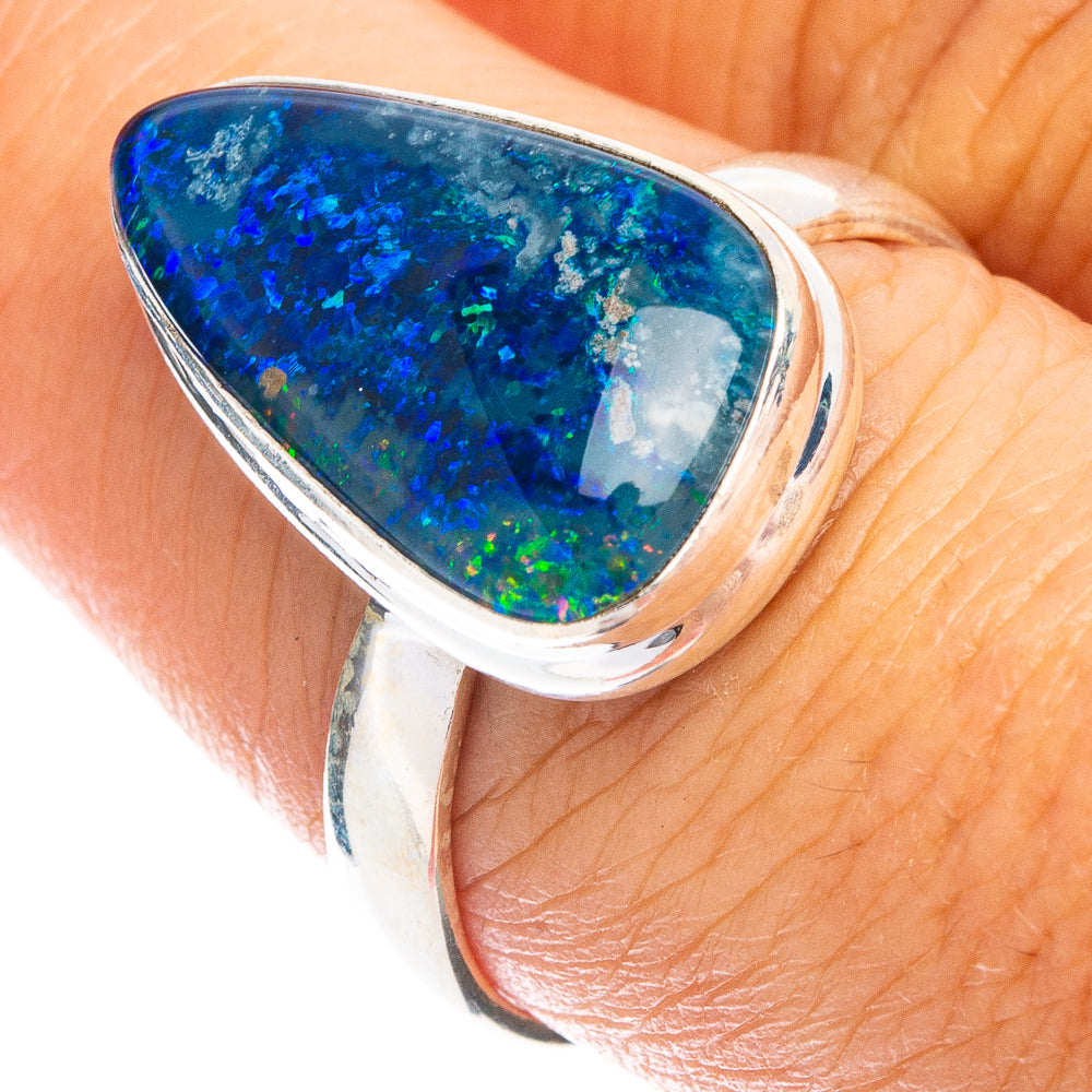 Rare Triplet Opal Ring Size 7.75 (925 Sterling Silver) R7829