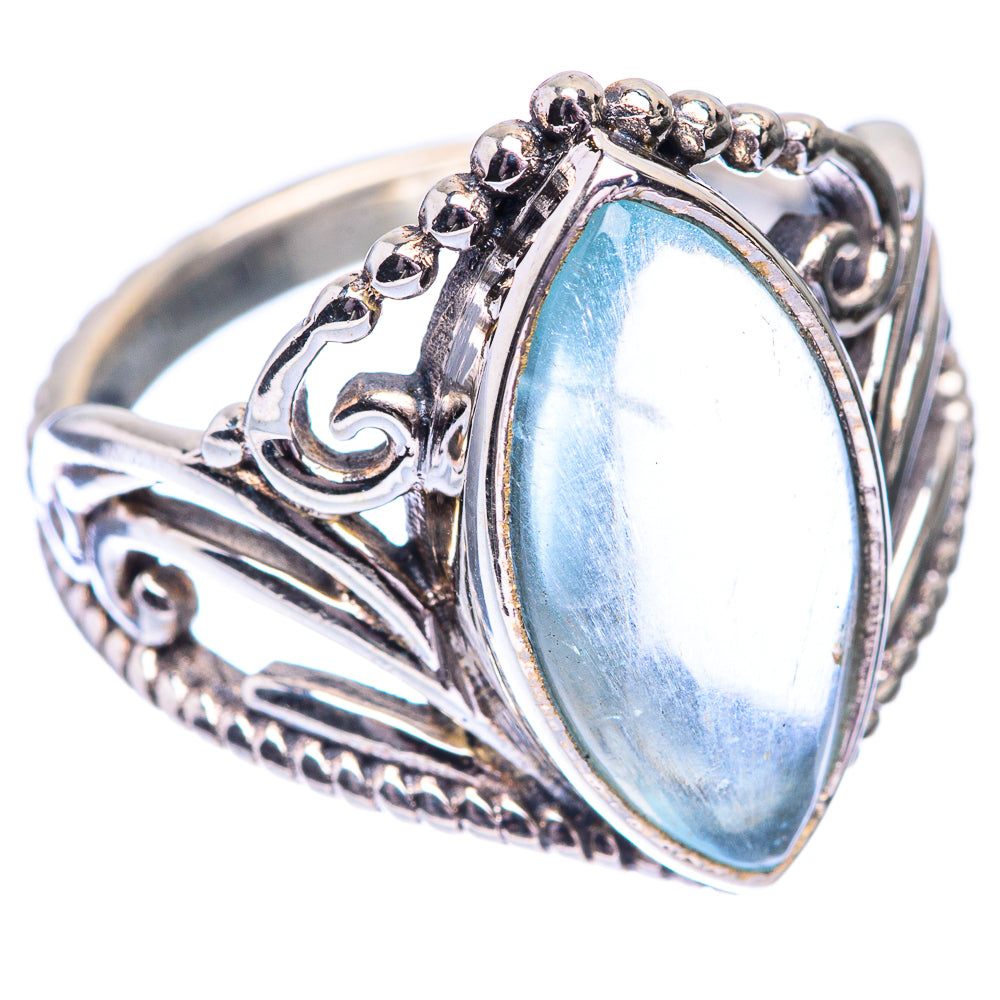 Natural Aquamarine Ring Size 7.25 (925 Sterling Silver) R140608