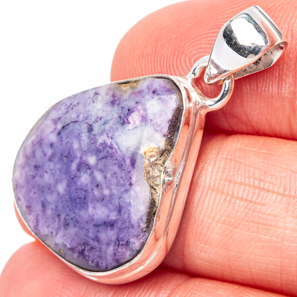 Rare Mexican Purple Opal 925 Sterling Silver Pendant 1 1/4" (925 Sterling Silver) P42616