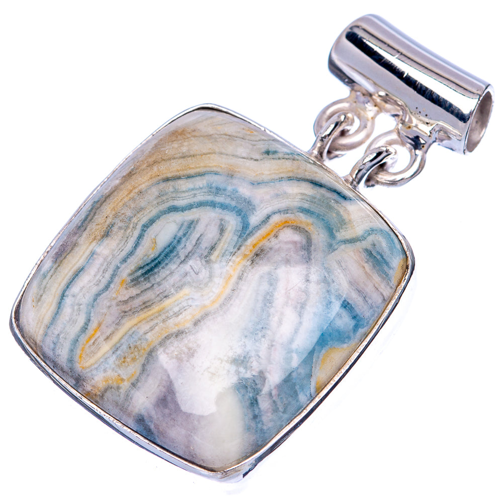 Blue Scheelite Pendant 1 3/8" (925 Sterling Silver) P41417
