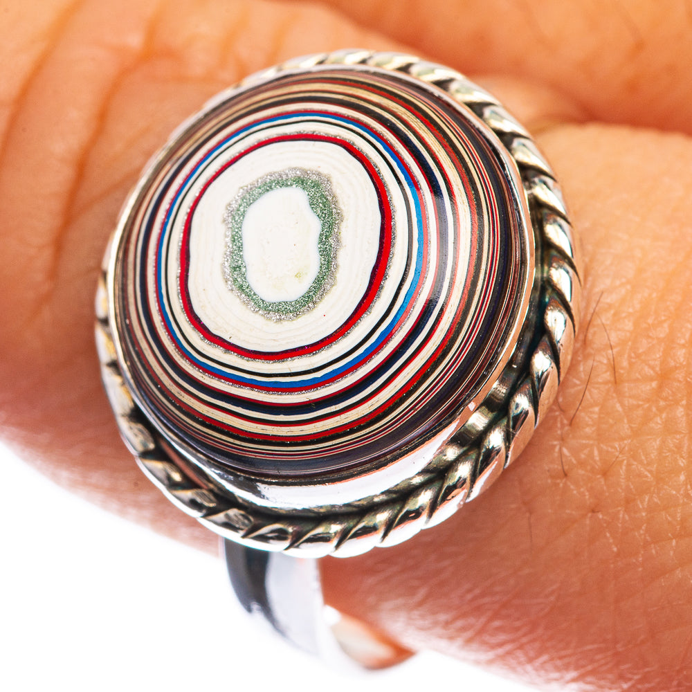 Fordite 925 Sterling Silver Ring Size 9.75