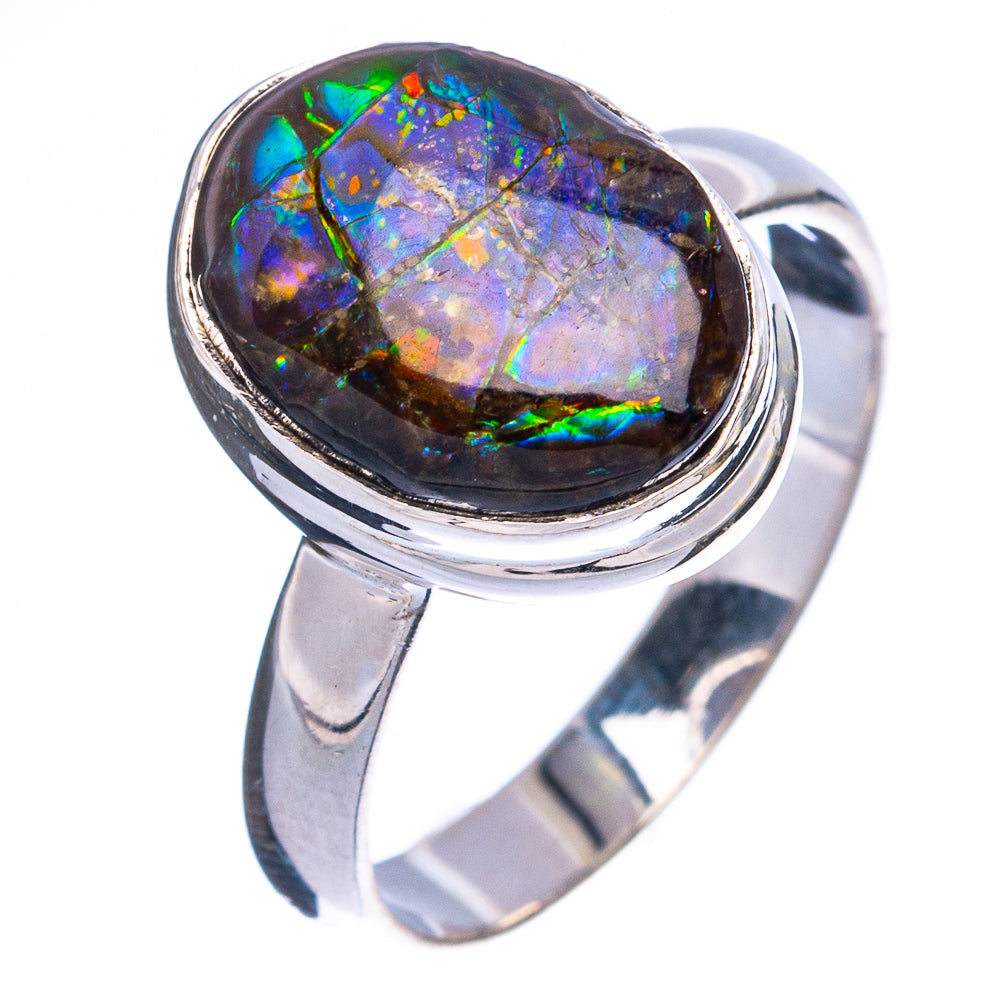 Rare Ammolite Ring Size 8 (925 Sterling Silver) R4919