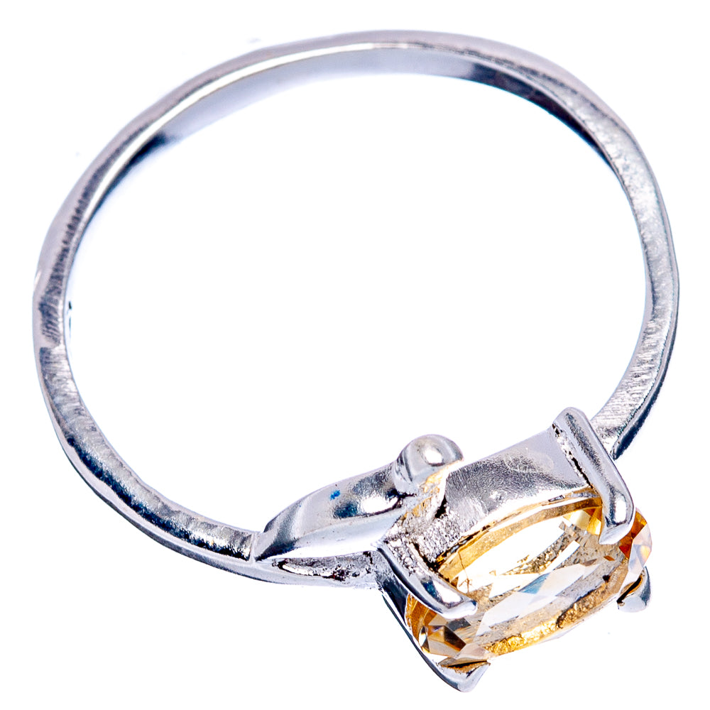 Citrine Bird Dainty Ring Size 7.75 (.925 Sterling Silver)