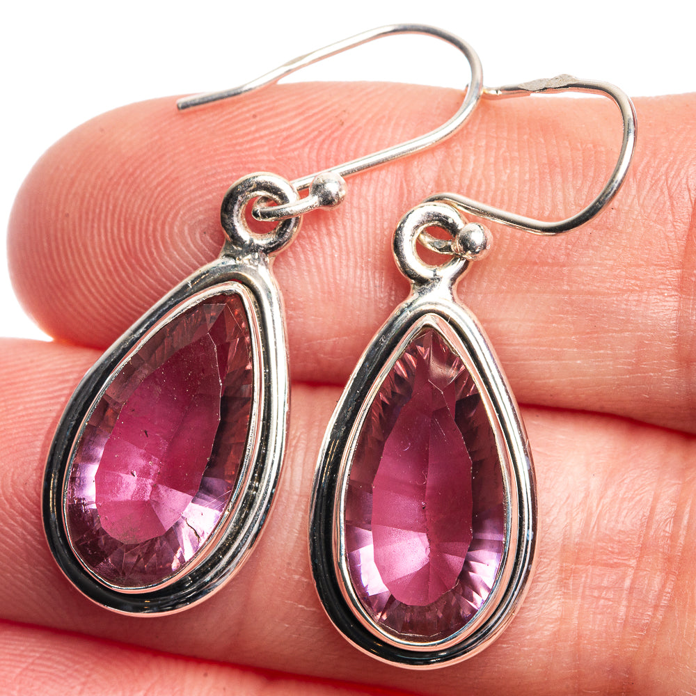 Faceted Color Change Alexandrite (Lab.) Earrings 1 1/2" (925 Sterling Silver) E432483