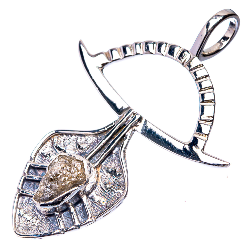 Signature Raw Diamond Pendant 1 7/8" (925 Sterling Silver) P38731