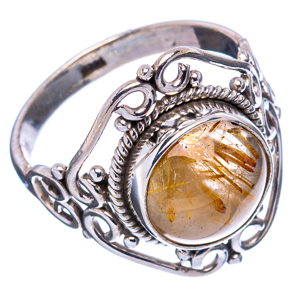 Star Rutilated Quartz Ring Size 7.5 (.925 Sterling Silver)