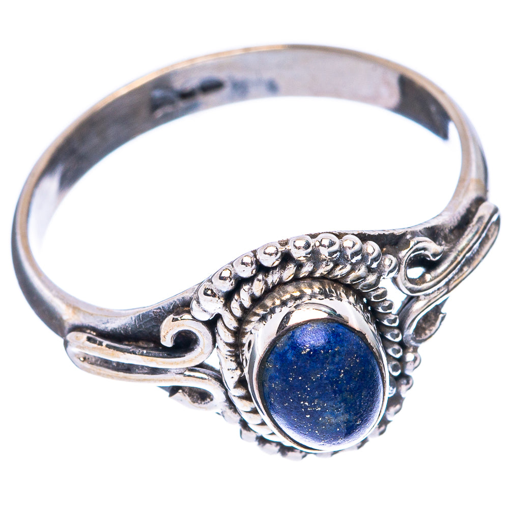 Lapis Lazuli Dainty Ring Size 7.75 (925 Sterling Silver) R5940
