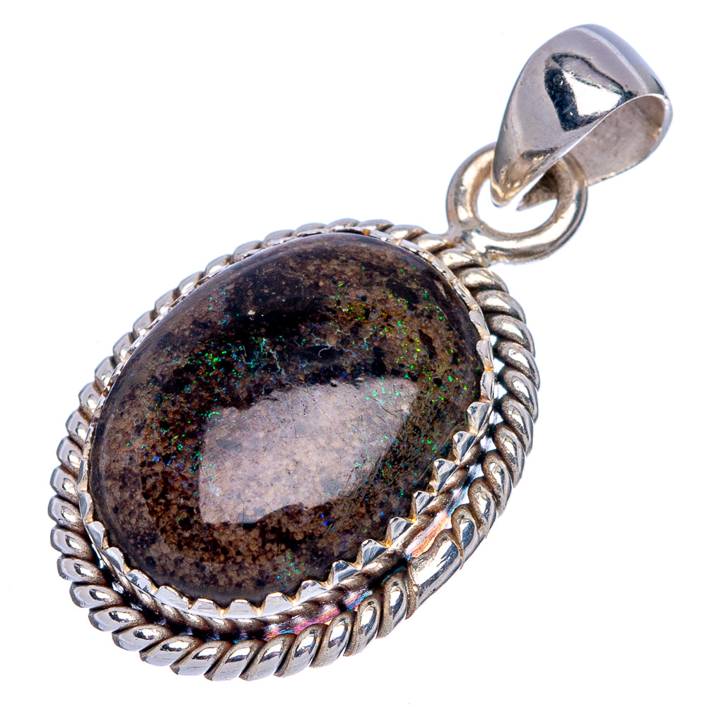 Rare Andamooka Opal Pendant 1 1/4" (925 Sterling Silver) P39981