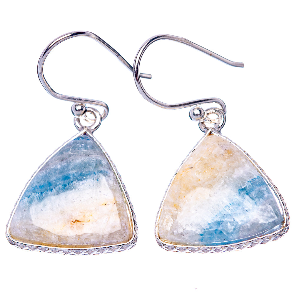 Blue Scheelite Earrings 1 1/8" (925 Sterling Silver) E1461
