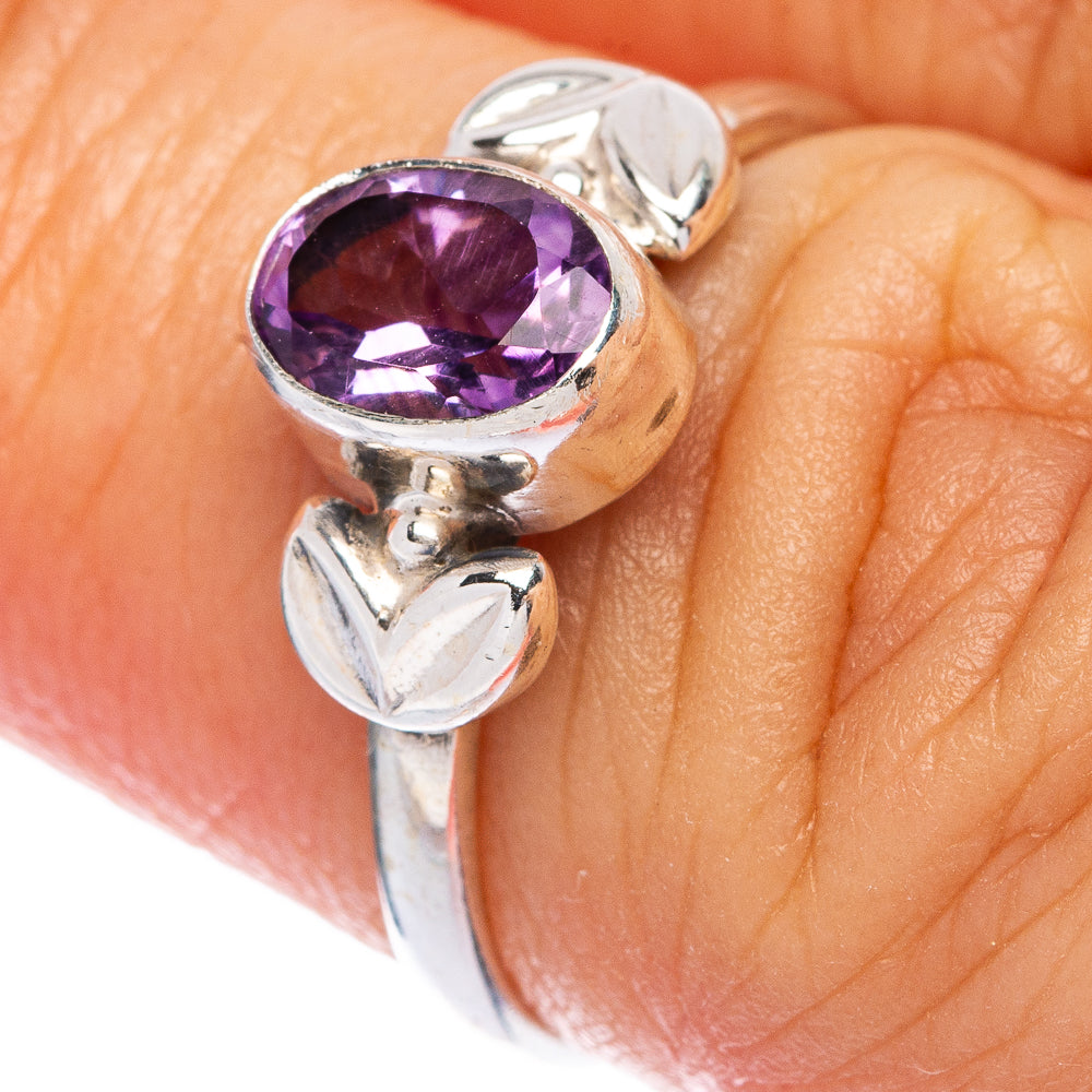Faceted Amethyst Dainty Ring Size 6 (925 Sterling Silver) R145781