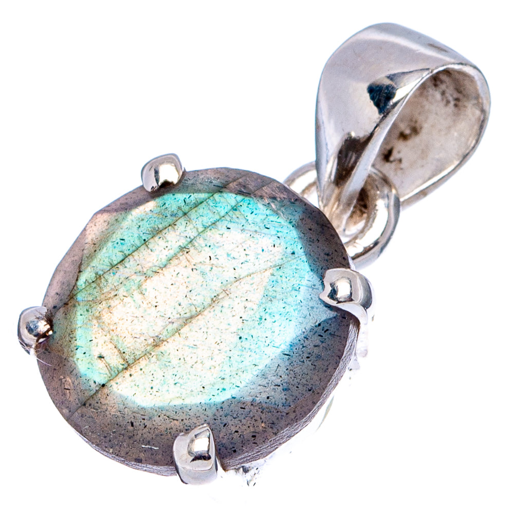 Faceted Labradorite Dainty Pendant 3/4" (.925 Sterling Silver)