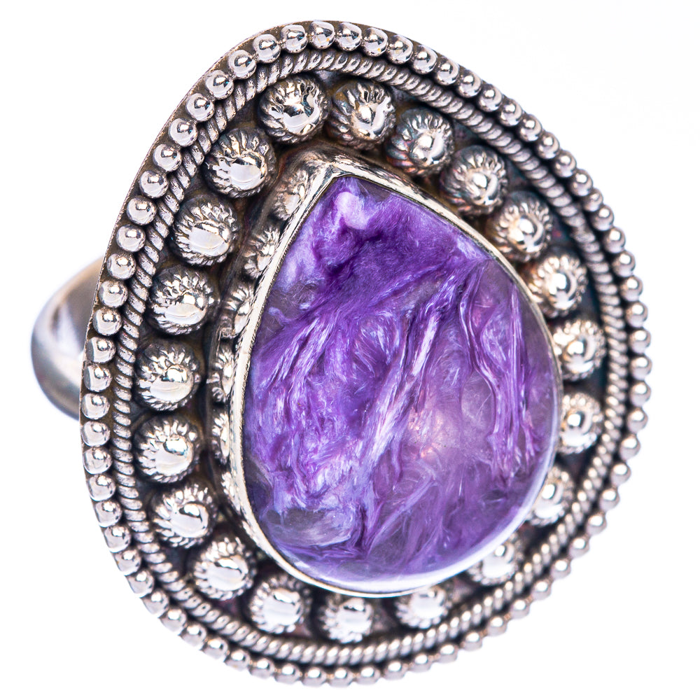 Large Charoite Ring Size 9.75 (925 Sterling Silver) R1201