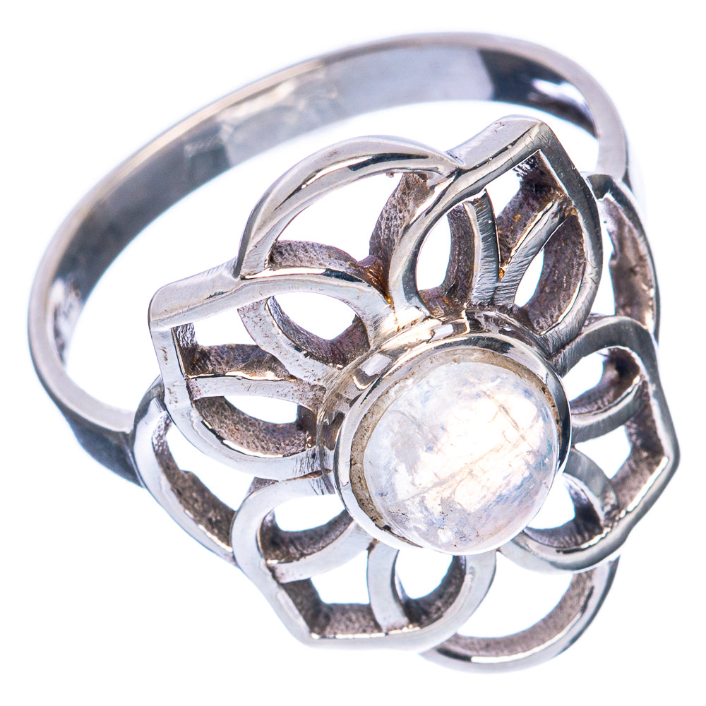 Rainbow Moonstone Flower Ring Size 9.75 (925 Sterling Silver) R2897