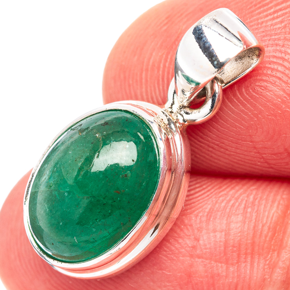 Rare Premium Zambian Emerald Pendant 7/8" (.925 Sterling Silver)