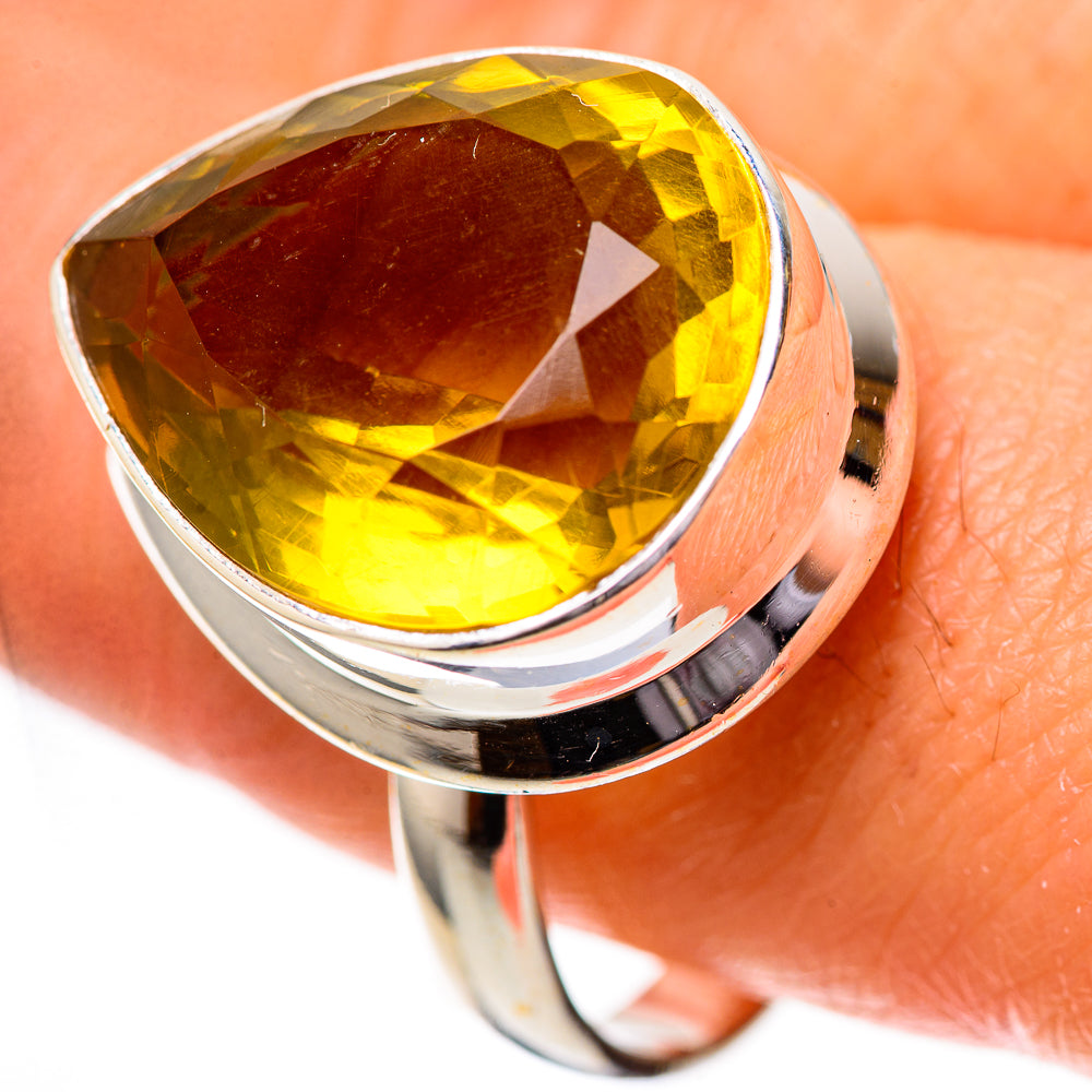 Large Faceted Citrine Ring Size 10.75 (925 Sterling Silver) RING139843