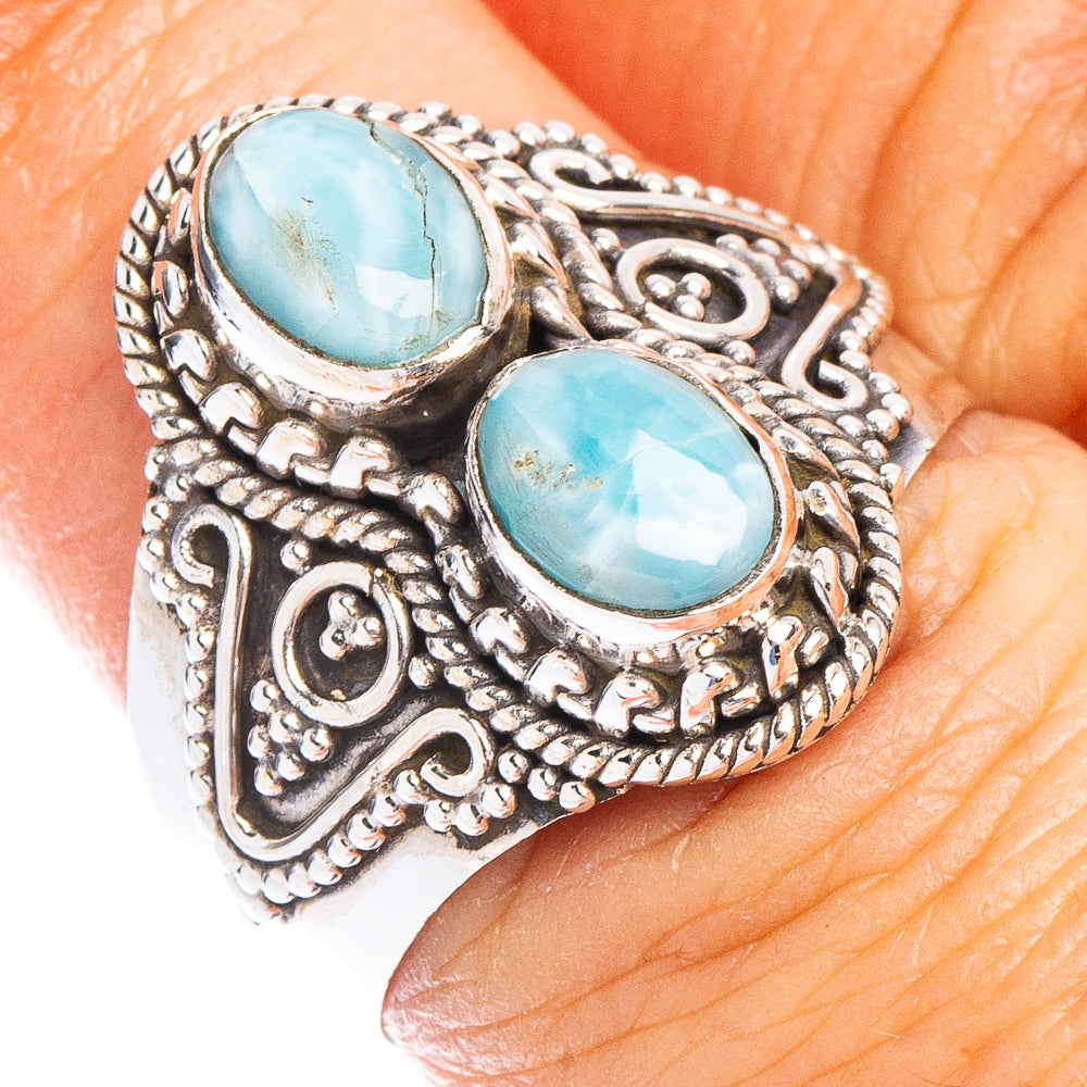 Larimar Ring Size 7.5 (925 Sterling Silver) R6740