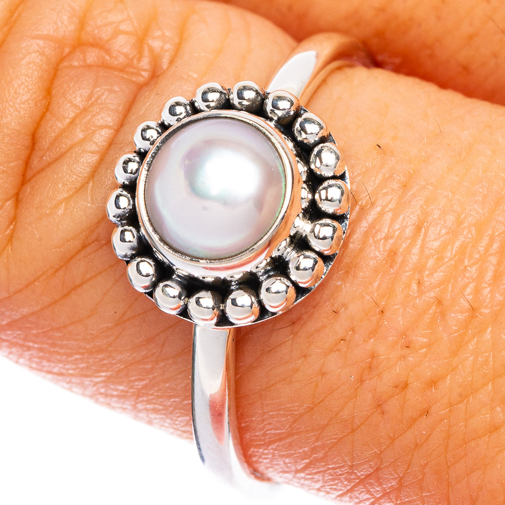 Cultured Pearl Ring Size 8.75 (925 Sterling Silver) R1194