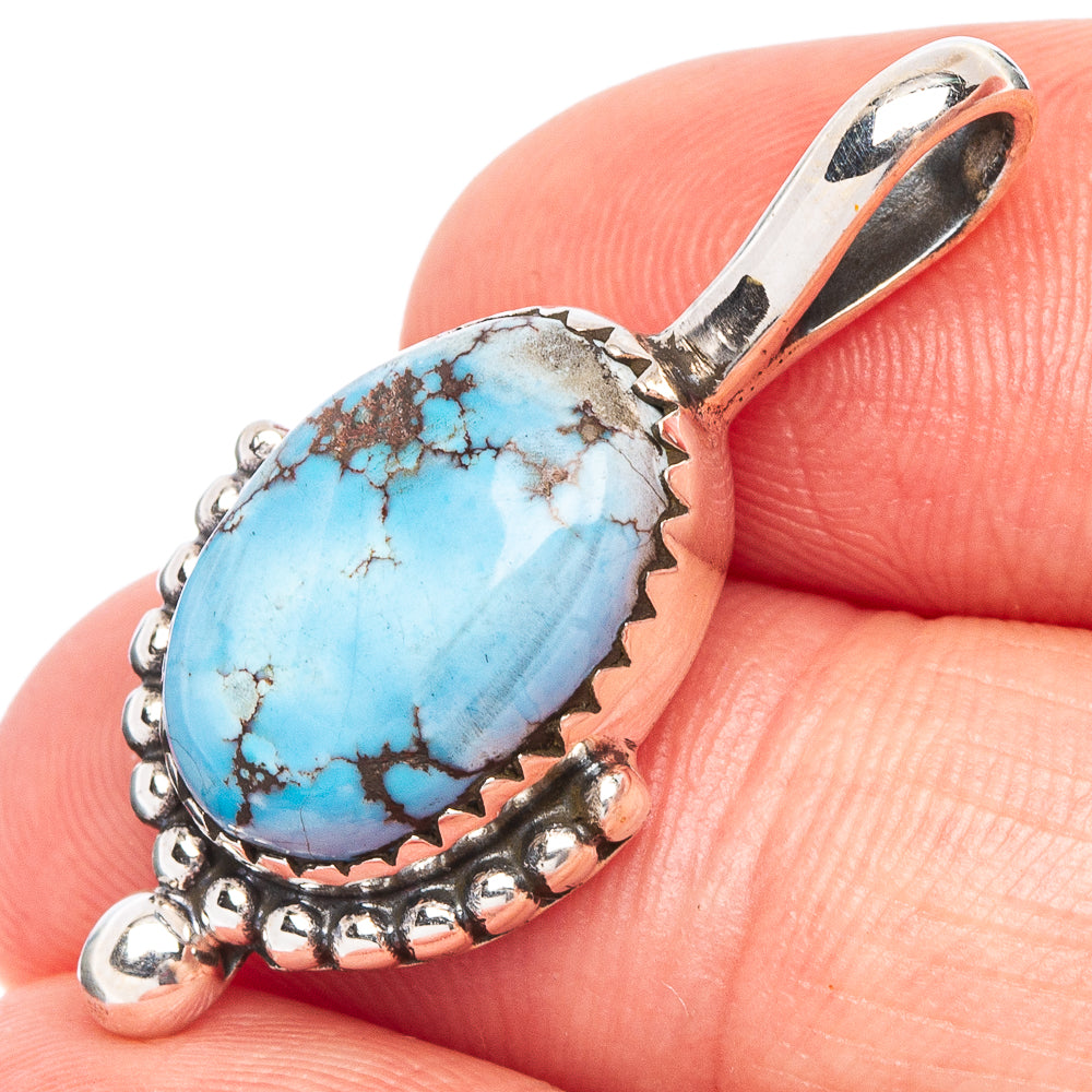 Rare Golden Hills Turquoise Pendant 1 1/4" (925 Sterling Silver) P44798