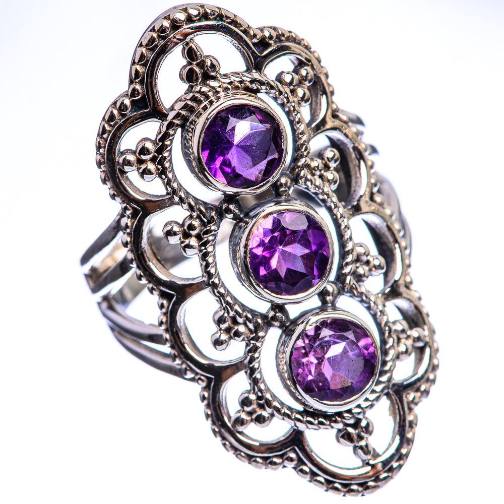 Faceted Amethyst Ring Size 5.75 (925 Sterling Silver) R142935