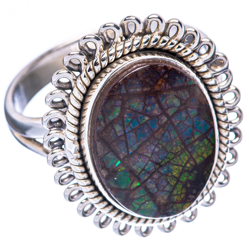 Rare Ammolite Ring Size 9 (925 Sterling Silver) R2109