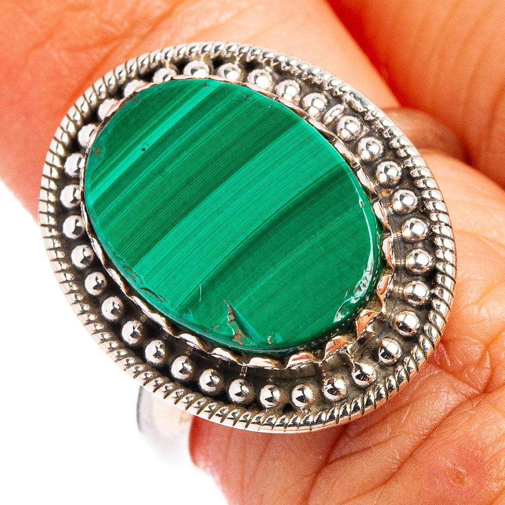 Malachite Ring Size 6.5 (.925 Sterling Silver)