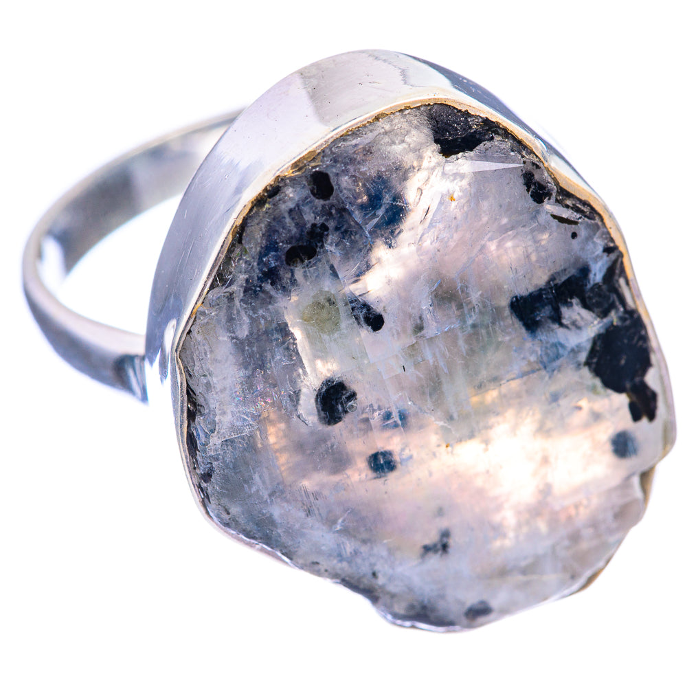 Raw Rainbow Moonstone Ring Size 10.75 (925 Sterling Silver) R141961