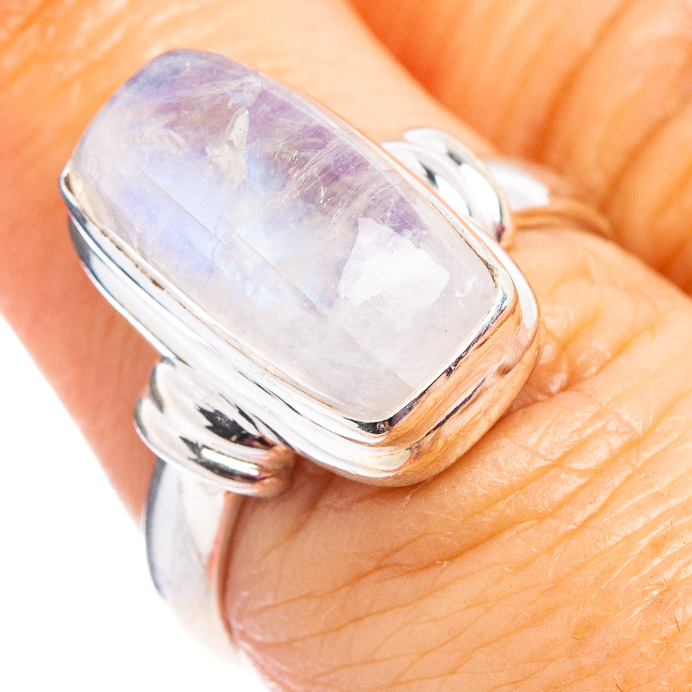 Rainbow Moonstone Ring Size 6.75 (.925 Sterling Silver)
