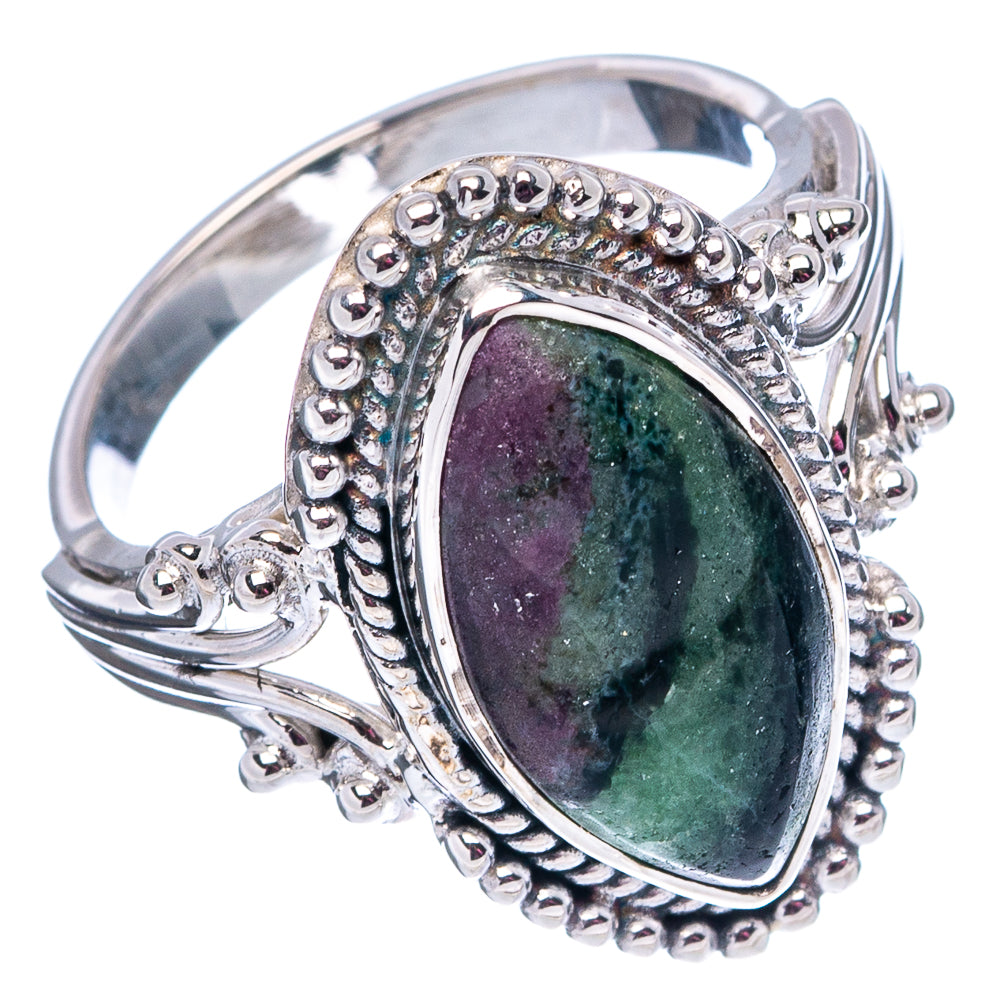 Premium Ruby Zoisite Ring Size 7.75 (.925 Sterling Silver)