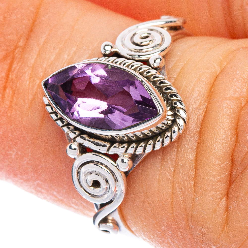 Faceted Amethyst Dainty Ring Size 4.75 (925 Sterling Silver) R147145