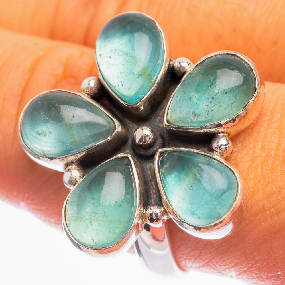 Blue Fluorite Ring Size 10 (925 Sterling Silver) R142095