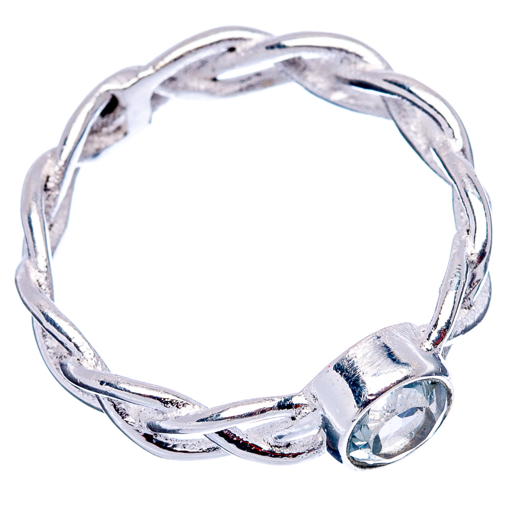 Blue Topaz Dainty Ring Size 6.5 (.925 Sterling Silver)