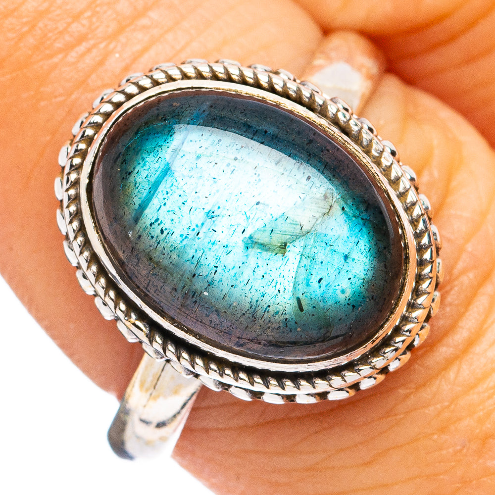 Labradorite Ring Size 8.5 (925 Sterling Silver) R8304