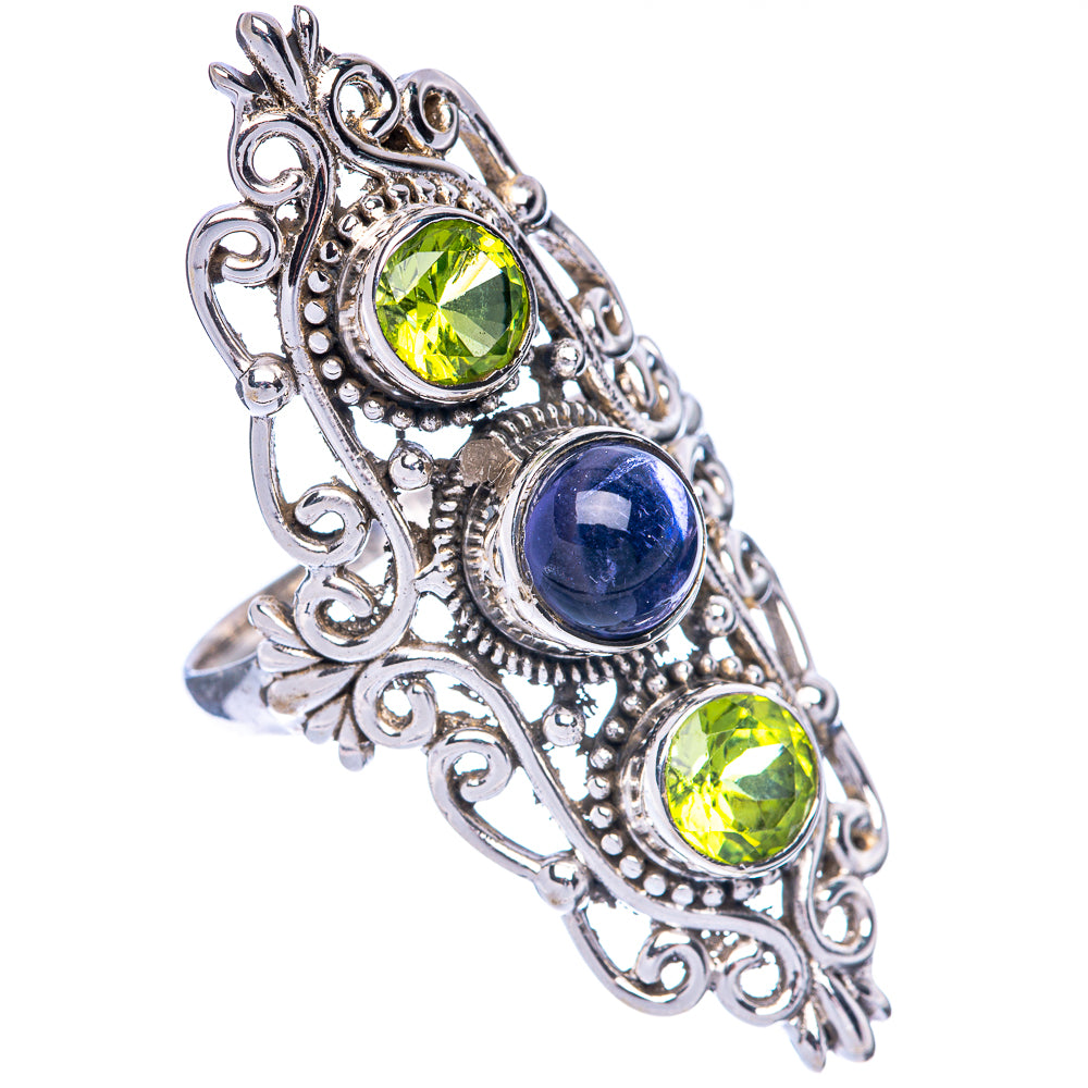 Large Tanzanite, Peridot Ring Size 9.75 (925 Sterling Silver) R144811