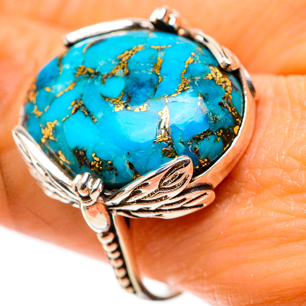 Blue Copper Composite Turquoise 925 Sterling Silver Ring Size 9.75 (925 Sterling Silver) RING139579