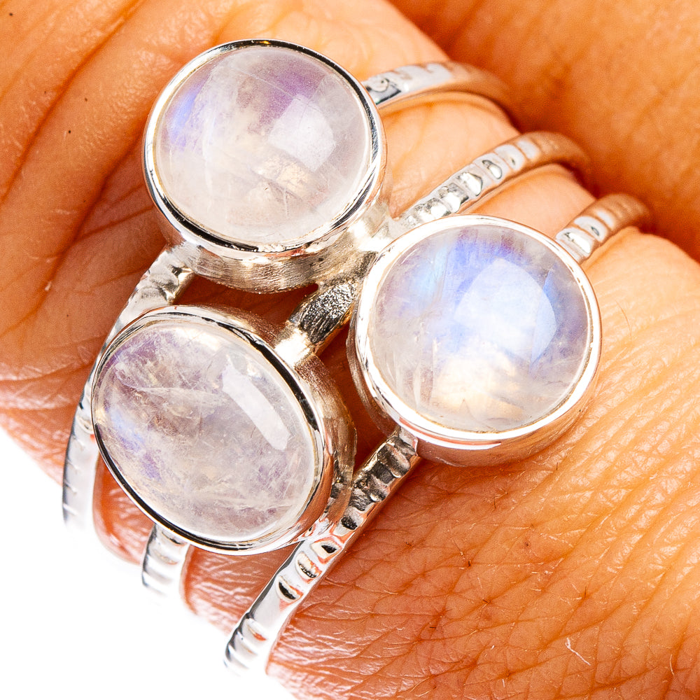 Premium Rainbow Moonstone Ring Size 8.5 (.925 Sterling Silver)