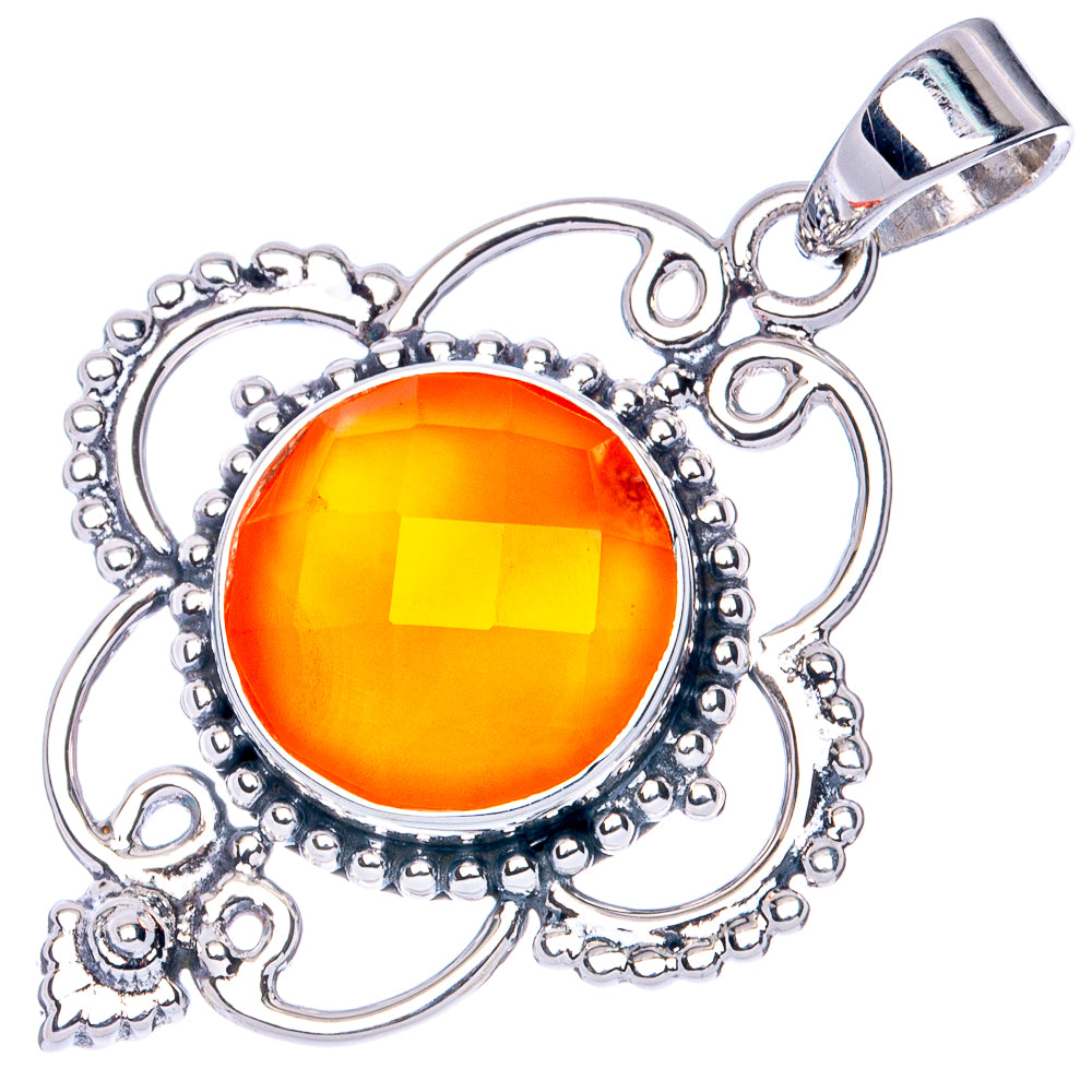 Premium Carnelian Pendant 1 3/8" (925 Sterling Silver) P41849