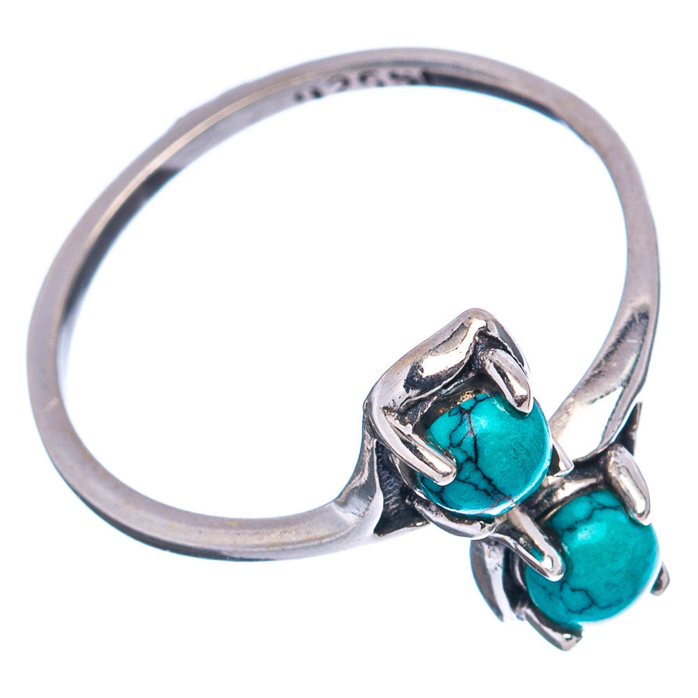 Turquoise Dainty Ring Size 6 Adjustable (.925 Sterling Silver)