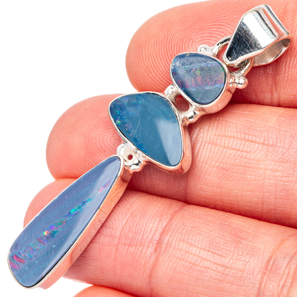 Rare Doublet Opal 925 Sterling Silver Pendant 2" (925 Sterling Silver) P42645